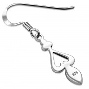 Synthetic Opal Sterling Silver Heart Earrings - e396